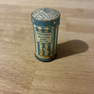 VINTAGE ADVERTISING MENNEN BORATED TALCUM  BABY TALC SAMPLE TIN  S-2052